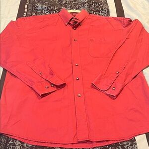 WRANGLER GEORGE STRAIT Men's Red Casual Button Down Shirt